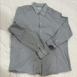 Alfani Men's Pinstripe Dress Shirt - Black and White